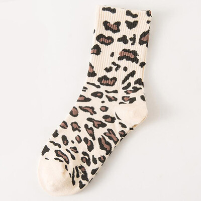 

Womens Casual Ankle High Socks Breathable Cotton Comfortable Leopard Print Long Socks
