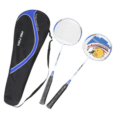 

Racket Bag&Two RacketsHigh Quality Epidemic REGAIL718A Aluminum Badminton Racket Metal Paint Aluminum-Blue