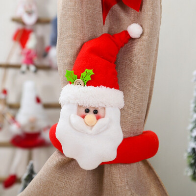 

Christmas Cartoon Santa Claus Snowman Elk Curtain Tieback Curtain Buckle Holder Bedroom Hook Fasten Clamp Home Room Decor