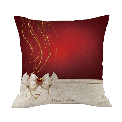 

Tailored Happy Christmas Pillow Cases Linen Sofa Cushion Cover Home Decor Pillow Core