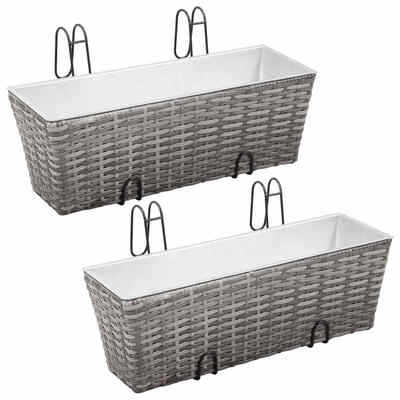 

Balcony Planters 2 pcs 197" Gray Poly Rattan