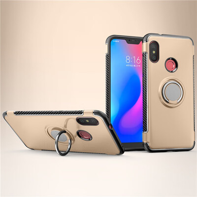 

Back Cover For Xiaomi Mi A2 Lite Case Car Holder Stand Hard PC Silicon Ring Suction Bracket Celulars