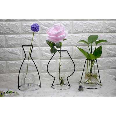 

Black Lines Vase Abstract Minimalist Abstract Iron Vase Dried Flower Vase Racks Nordic Flower Ornaments