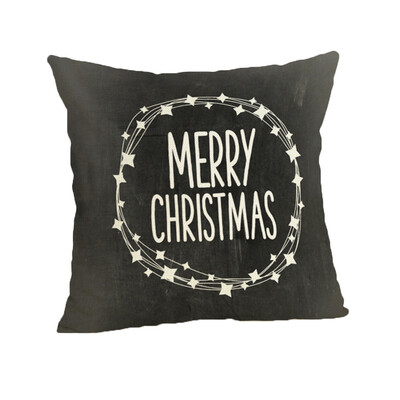 

Tailored Happy Christmas Pillow Cases Linen Sofa Cushion Cover Home Decor Pillow Case