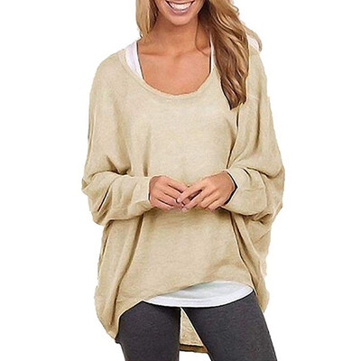 

Tailored Women Autumn Solid Long Sleeve Round Neck Casual Blouse Shirt