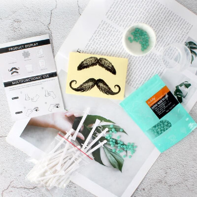 

Nose Hair Removal Wax Kit Wax Applicators Sticks Beans Mustache Stickers Measuring Cup Paper Cups for Removing Nose Eyebrow Hair