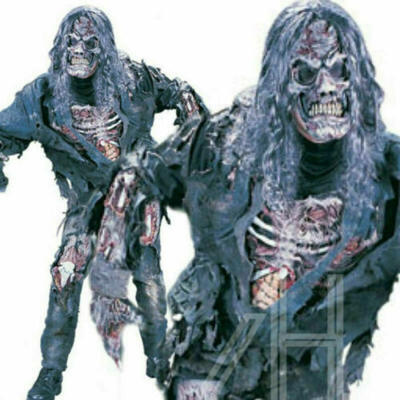 

Adult Halloween Complete Zombie Mask Fancy Dress Horror Costume Mens Outfit UK