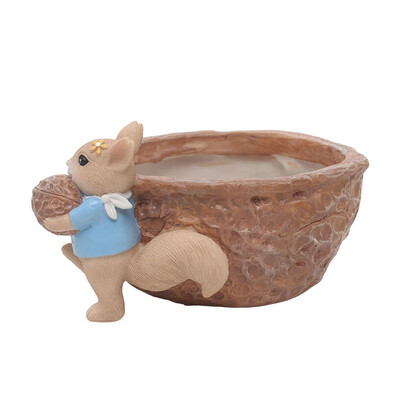 

Cartoon Squirrel Flowerpot Cute Plant Pot Flower Pot Resin Succulent Pots Desktop Decoration For Home Office