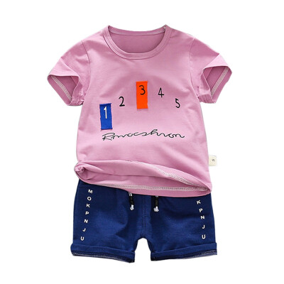 

Summer Baby Boys Clothes Sets Short Sleeve Letter Print T-shirtShorts Children Casual Outfits