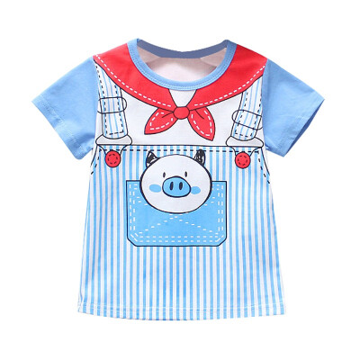 

Kids T-Shirts for Boys Girl Summer Cotton Cartoon Animal Print T-shirt Tops Short Sleeve Casual T-Shirts