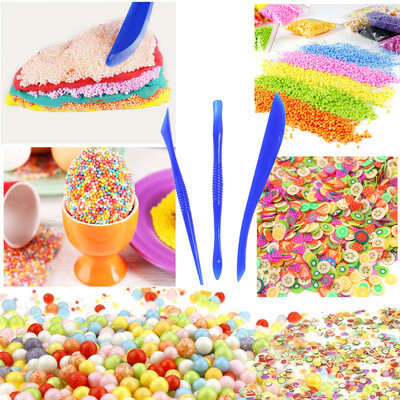 

YIWULAColorful Styrofoam Foam Balls Slime Tool Fruit Slice For Slime Making Art DIY