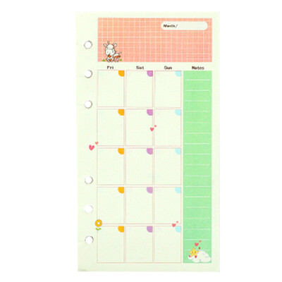 

A6 Beautiful Style Loose Leaf Notebook Notebook with Inner Drill Office Accessories H11