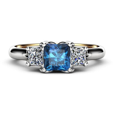 

Elegant Rings For Women Blue Sapphire 925 Silver Jewelry Wedding Ring Size 6-10