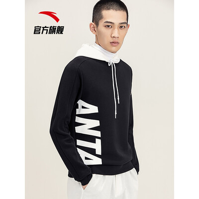 

Anta ANTA 95917718 sweater men 2019 spring new casual sports round neck pullover sweater mens hatless tide official website flagship store base black 3XL male 190