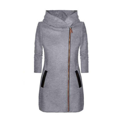 

New Autumn Women Turtleneck Zipper Coat Ladies Casual Warm Thicken Velvet Jacket Hooded Trench Plus Size