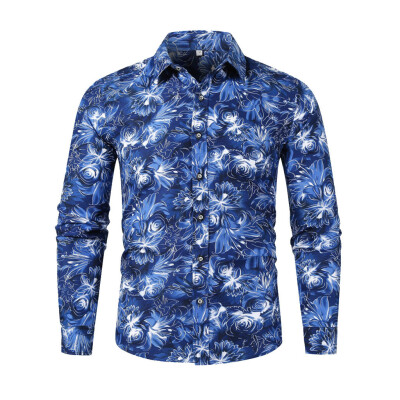 

Tailored Mens Autumn Winter Casual Slim Printed Long Sleeve Shirts Top Beach Blouse