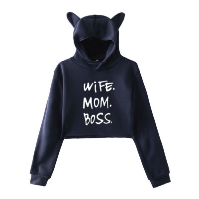 

Tailored Womens Winter Personality Cat Ears Lumbar Loose Fleece Hooded Sweatshirt