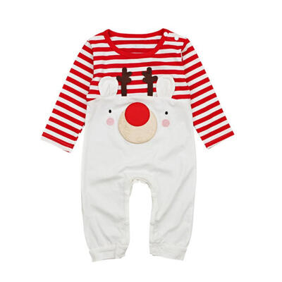 

Baby Children Cotton girls Christmas striped romper European&American style spring&autumn