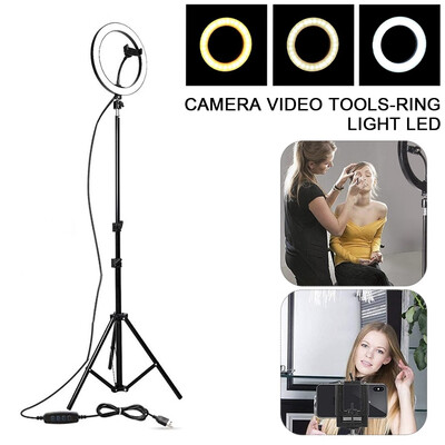 

10 Camera Photo Studio Phone Video LED Beauty Ring Light Photography Dimmable Ring LampTripod