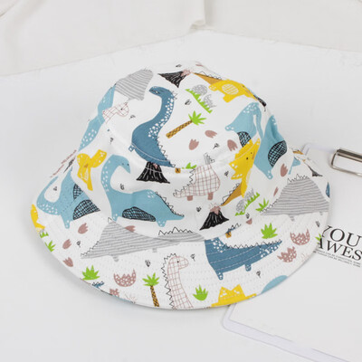 

New Autumn Baby Boys Girls Toddler Cartoon Cactus Print Bucket Hats Caps Reversible Sun Headwear