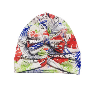 

Baby Girl Hairband Floral Print Bowknot Elastic Hats Turban Cap Cute Soft Infant Hair Accessories
