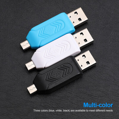 

Micro USB 2 IN 1 OTG Card Reader Type-C30 Support TF Card Recorder Phone Storage Card Rotatable Card Reader Blue
