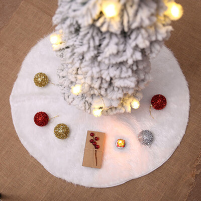 

Christmas Tree Skirt Fur Festive Xmas Floor Decor Ornament Christmas Decorations