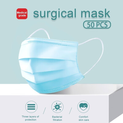 

50Pcs Anti Influenza Virus Breathing Safety Face Mouth Masks Anti-Dust 3 Layer Disposable Surgical Medical Earloops Masks