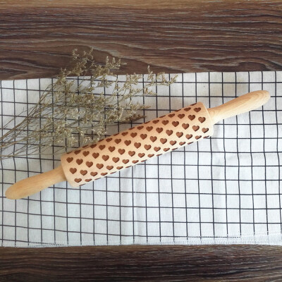 

Toponeto 2018 New Christmas Rolling Pin Engraved Rolling Pin Embossed Rolling Pin