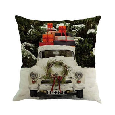

Christmas Linen Waist Throw Pillow Case Printed Home Pillow Case Gifts Pillowcase Linen Cotton Cover