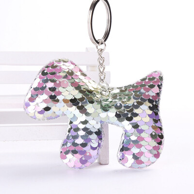 

2019 Fashion Shiny Key chain Sequins Cute Dog Key Chain Key chains for Women Cars Bag Accessories Pendant Key Ring