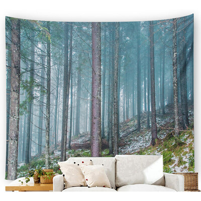 

Gobestart Misty Forest Tapestry Wall Hanging Nature Landscape Tapestry Sunshine Through Tree Tapestries For Bedroom Living Room