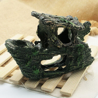 

Wreck Wreckage Cave Aquarium Ornament Fishing Ship Boat Fish Tank Decoration