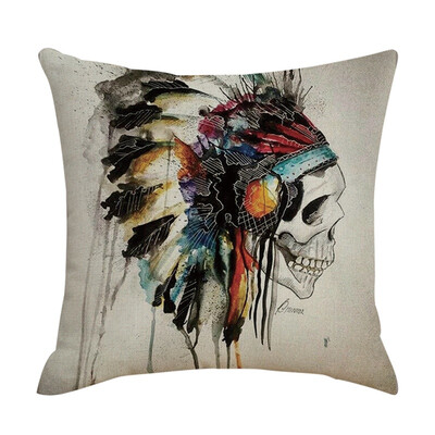 

2019 New Halloween Pillowcase Unique Skeleton Head Pattern Sofa Cushion Cover Festive Party Supplies