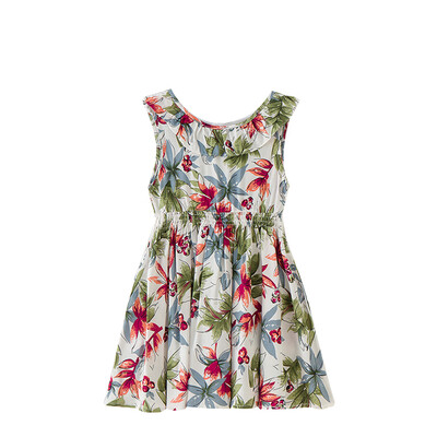 

Cute Children Girl Summer Floral Printed Dress Kids Sleeveless Short Dress
