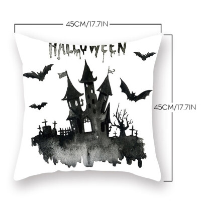 

Household Halloween Theme Cartoon Pattern Personality Flax Practical Sofa Pillow Case Holiday Decoration