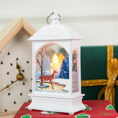 

Gobestart New Christmas Creative Glow Old Man Snowman Elk LED Fireplace Light Decoration