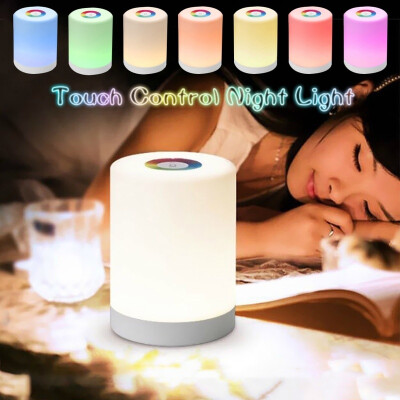 

Portable LED Night Light Touch Control Smart Bedside Table Lamp USB Rechargable for Kids Bedroom Camping