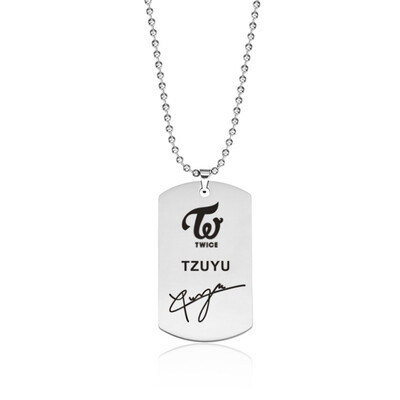 

KPOP TWICE Stainless Steel Tag Signature Lettering Pendant Necklace Boys Girls Couple Necklace Hot Gifts for Fans