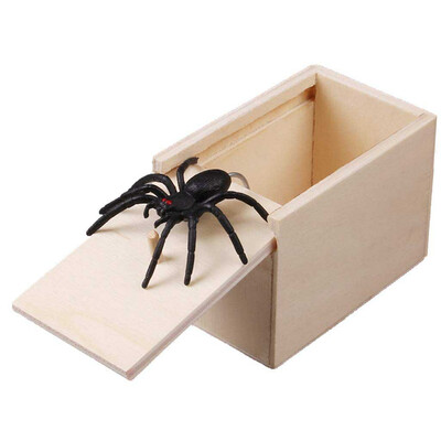 

〖Follure〗April Fools Day Spoof Funny Scare Small Wooden Box Spider Scary Girls