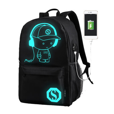 

Outdoor City Walking Backpack Student Luminous Animation Sport Bags For Teenager USB Charge Computer Anti-theft Laptop Backpack