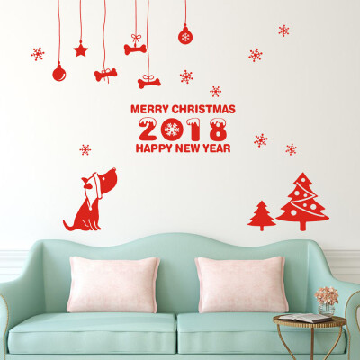 

Tailored Happy New Year 2018 Merry Christmas Wall Sticker Home Shop Windows Decals Decor