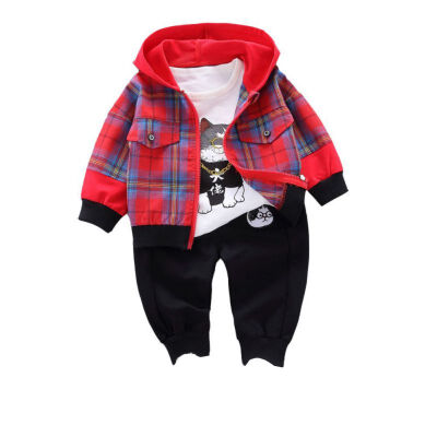 

Spring Autumn Casual Baby Boy Cartoon Printing Long Sleeve Top And Trousers Kids Two-piece Outfit Sets