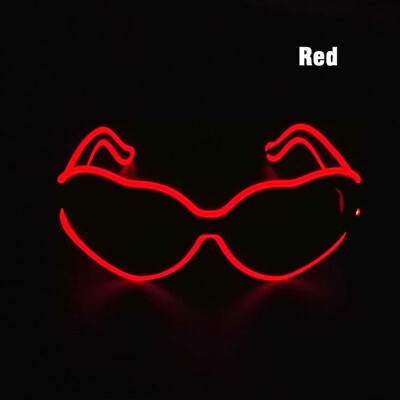 

Fashion Party Dance LED Light Glasses Heart-shaped EL Light Glasses