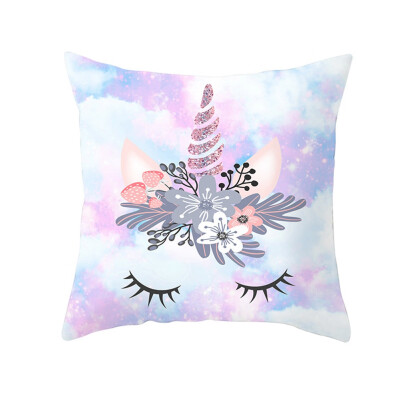 

16 Styles New Cartoon Unicorn Print Sofa Cushion Cover Throw Pillow Case Home Decoration