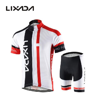 

Men Breathable Quick Dry Comfortable Short Sleeve Jersey Padded Shorts Cycling Clothing Set Riding Sportswear