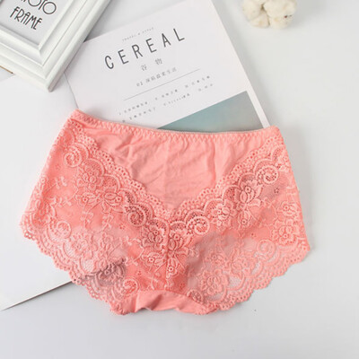 

Cotton Briefs For Women Lingerie Sexy Lace Panties Femme Underwear Hollowed-out Breathable low-Rise 2019 New Hot
