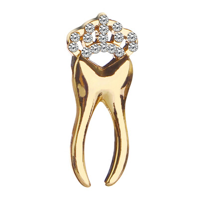 

Crystal Crown Teeth Shape Brooches for Women Men Metal Brooch Pins Wedding Party Jewelry Dress Decoration