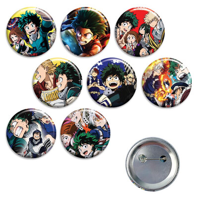 

redCherry Anime Demon Slayer My Hero Academia Dragon Ball Brooches Button Badges Pins Set for Clothes Backpack Pencil Case