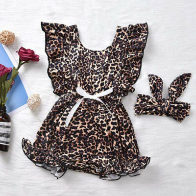 

Newborn Inafant Baby Girl Leopard Print Romper Jumpsuit Bodysuit Outfits Clothes